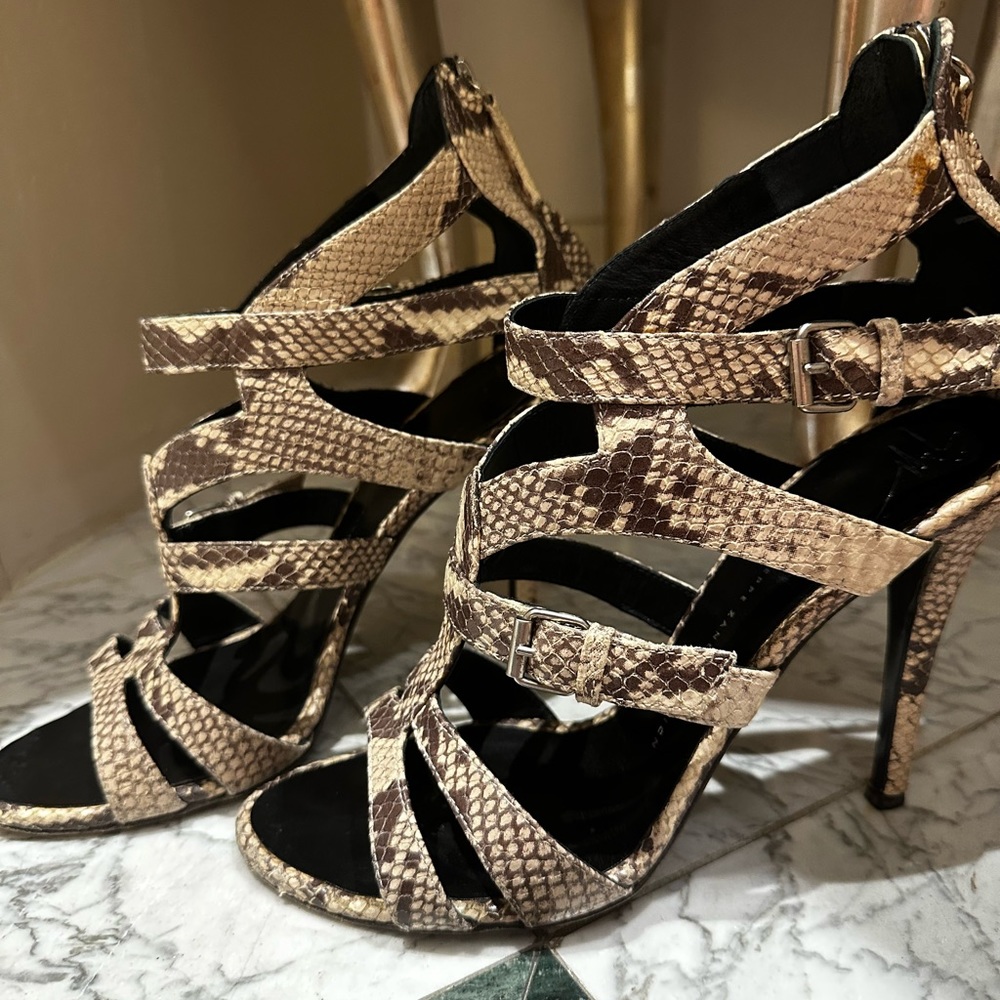 Snake embossed heels